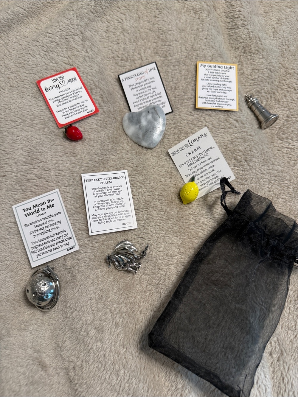 GANZ Silver Game Charms with Red and Yellow Accents